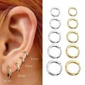 2pcs Fashion Hoop Earrings, Gold Color Tiny Cartilage Earrings Piercing Jewelry Trendy Female Hoops Earrings For Women Men.