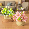 DIY MOC Potted Rose Sunflower Plants Succulents Bonsai Tree Gardens Romantic Building Blocks Model Bricks Kids Sets Kits Toys.