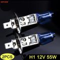Hippcron H1 Halogen Bulb 12V 55W 5000k Dark Blue Quartz Glass Car HeadLight Lamp Super White (2 PCS). 