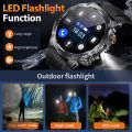 2026 New Outdoor Sports Smart Watch Men AMOLED Screen LED Flashlight Heart rate Waterproof Bluetooth Call 1000mAh SmartWatch.