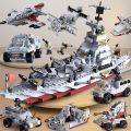 Navy War Chariot Ship Army Boat Plane Model Warships Building Blocks Compatible With Lego Construction Set for Boys Bricks Toys. 