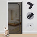 Zipper Screen Door Net U-Shaped Thicken Anti-mosquito Keeping Cats Dogs Running Out Resistant Mesh for Home Bedroom Living Room. 