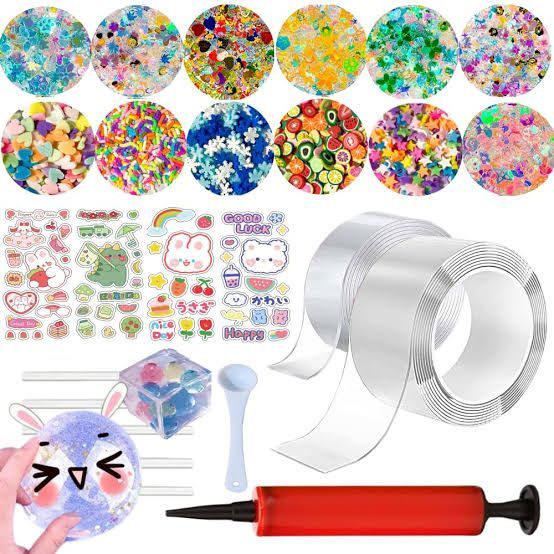 Silicone Double Sided Nano Tape, Nano Tape Balloon DIY Kit Fun Type/ Nano Tape Plastic Bubbles Ballon Two Sided Tape