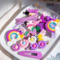 14 pieces set Cartoon Hair Clips For Girls / Rainbow Hair pins/Clips /Colorful Girls Hairgrips. 