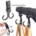 Double Hook Load-bearing Sturdy and Durable 360 Degree Rotating Adjustable Hook and Loop Fasteners Baby Stroller Accessories.
