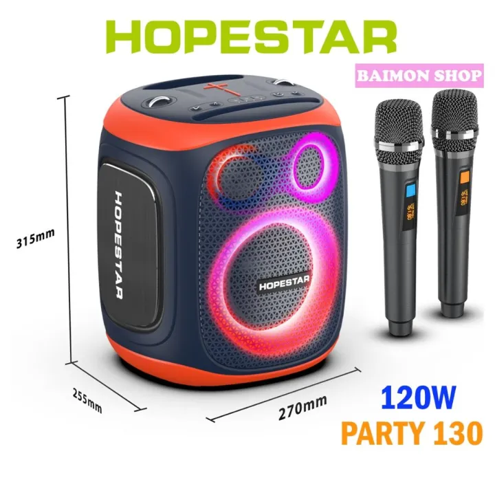 HOPESTAR  PARTY  130 PARTY SPEAKERS WITH DUAL WIRELESS MIC AND STAND