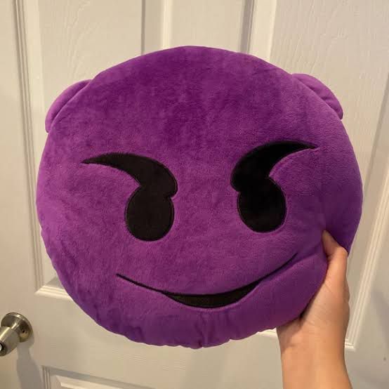 Angry Emoji Pillow Purple color large emoji