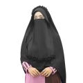 Hoodi Hijab Scarf for Girls/Women - Premium Chiffon Georgette Square Scarf with Half Niqab Patti Set. 