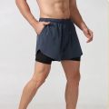 Men's Running Shorts Quick-drying Fitness Black Double Layer Shorts Men New Sport Workout Training Bodybuilding Short Pants.