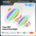 MOES WiFi Smart LED Downlight Zigbee Dimming Round Spot Light 9/12W RGB Color Changing Warm Cool light Alexa  Home Vocie lightify. 