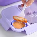 Bento Lunch Box For Kids Girls Cartoon Students Kawaii Cute Heated 3 Grid Sandwich Snack Food Box Special Canteen Food Storage. 