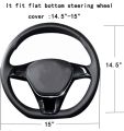 D-Shape Car Steering Wheel Cover – 38cm (15") Universal Fit – Microfiber Leather, Non-Slip & Breathable Design – Comfortable Grip for Men & Women – Durable, Stylish & Easy to Install – Blue Steering Cover for Enhanced Control & Luxury Feel. 