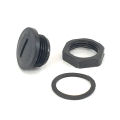 Plug-M18-Black St M18 black waterproof lock hole plug with rubber seal. 