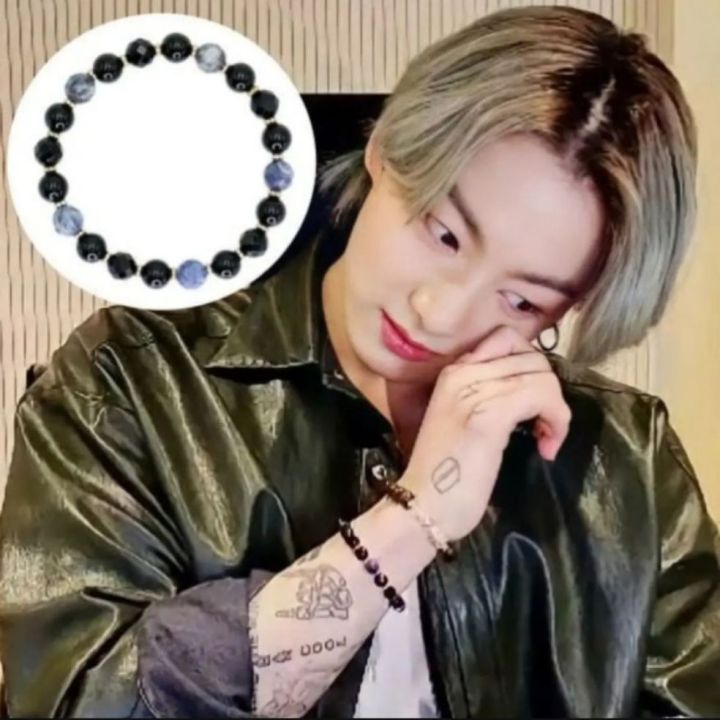 BTS JUNGKOOK most wearing beautiful blue sodalite bracelet girf for kpop girls