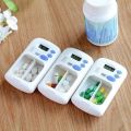 Portable Mini Pill Box Timer with LCD Digital Electric Alarm Medicine Pill Case 2 Grids. 