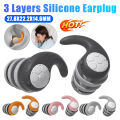 Silicone Sleeping Earplugs 3 Layer Swimming Ear Plugs  Lightweight Soundproof Earplug Canceling Noise Reduction For Travel Home. 