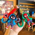 Cute Cartoon Spiderman Silicone Keychains Marvel Superhero Pendant Keyrings Jewelry Disney Keyholder for Bag Accessories. 