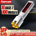 AMPCOM 1.25G SFP-T to RJ45 1000BASE-T SFP Transceiver, Ethernet Copper SFP Module for Cisco Mikrotik Fortinet Netgear and More.