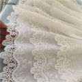 1 Yard Natural Cotton White Lace Multilayer Pleated  Lace Embroidery Edge Trim Ribbon Patches Wedding Dress Fabric Sewing Craft. 