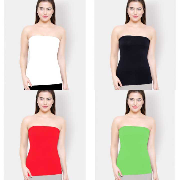 Pack of 3 printed Seamless Strapless Tube Top Bra Women's Strapless Chest Wraps Tube Tops free size non padded. Girls Strapless Bandeau Bra - Seamless Training Bras for Teens
