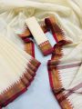 White Cotton Silk Saree for Women | Soft & Lightweight | Includes Blouse Piece | Festival & Party Wear Saree.