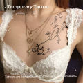 Bohemian Flower Vine Herbal Juice Tattoo Sticker Sexy Line Waist Temporary Tattoos Waterproof Fake Tattoo Party  Art Y2K. 