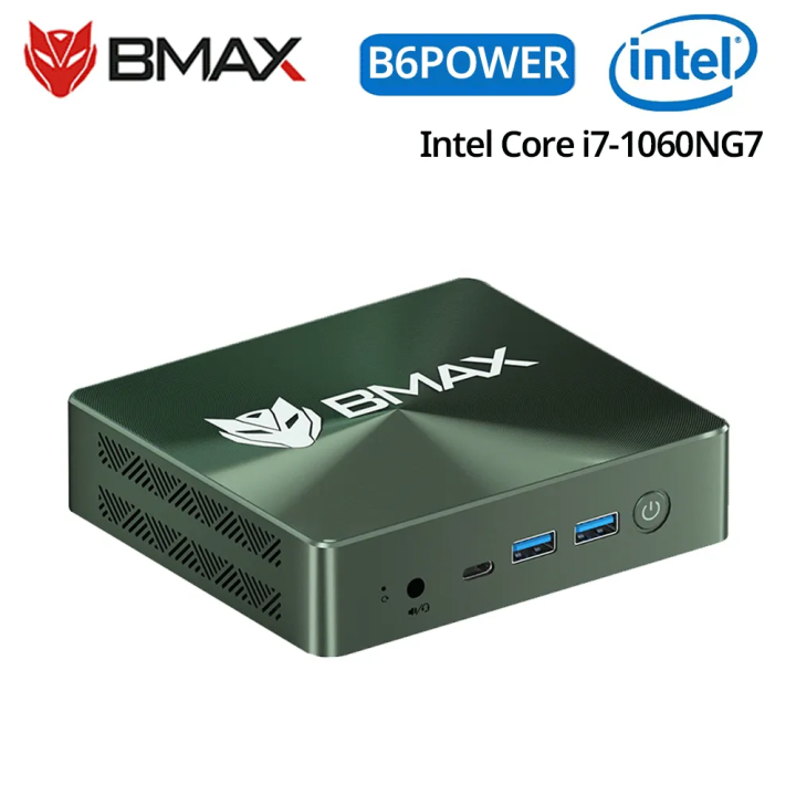 BMAX Mini PC B6POWER Intel Core I7-1060NG7 Windows 11 16GB RAM 1TB NVME SSD NVME_2280x2 HDMI USB Bluetooth Computer Type-c