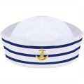 PESENAR Sailor hat Navy blue Yacht Blue Captain cap White sail cap for clothing accessories for adults. 