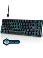 Backlit 68 Key Mechanical Keyboard Dual-Color Keycaps USB-C Detachable - Ideal for Gaming Office Home Easy Storage. 