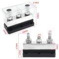 Yachts High Current 600A Bus Bar Plated Copper Distribution Block 4 Studs.