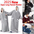 150cm Super Long Flannel Blanket Cold-proof Nightgown Pyjamas Sleeves Winter Hoodies Sweatshirt Women Men Pullover Fleece Giant. 