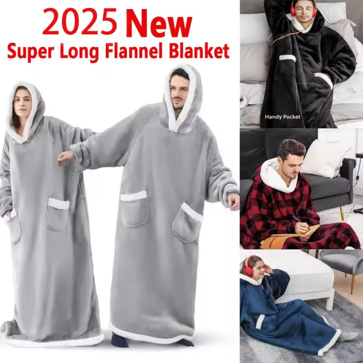 150cm%20Super%20Long%20Flannel%20Blanket%20Cold-proof%20Nightgown%20Pyjamas%20Sleeves%20Winter%20Hoodies%20Sweatshirt%20Women%20Men%20Pullover%20Fleece%20Giant%20-%20Image%202