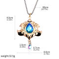 Genshin Impact Water God Furina God's Eye Keychain Necklace Pendant Cosplay Props Brooch Pin Badge for Women Men Jewelry s. 