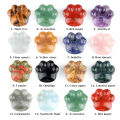 1PC Cat Paw Natural Crystal Ornaments Amethyst Rose Quartzs Beads Healing Carving Stone Home Decoracion 28x30mm.