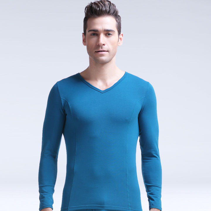 Men's%20Thin%20Cotton%20V-Neck%20Slim-Fit%20Basic%20Undershirt%20Single%20Piece%20Youth%20Autumn%20Thermal%20Top%20Base%20Layer%20Shirt%20-%20Image%206