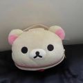 Kawaii Rilakkuma Bear Elliptical Stereoscopic Makeup Bag Portable Storage Bag Cute Cartoon Easy Bear Storage Bag Girls . 