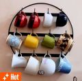Round iron hanging cup stand mug holder Space saver cup rack for kitchen.