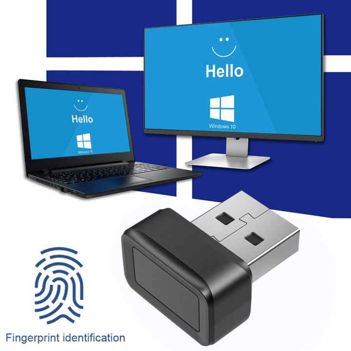 USB Fingerprint Key Reader FIDO U2F Windows Hello Biometric Fingerprint Scanner Anti-Spoofing for PC or Laptop