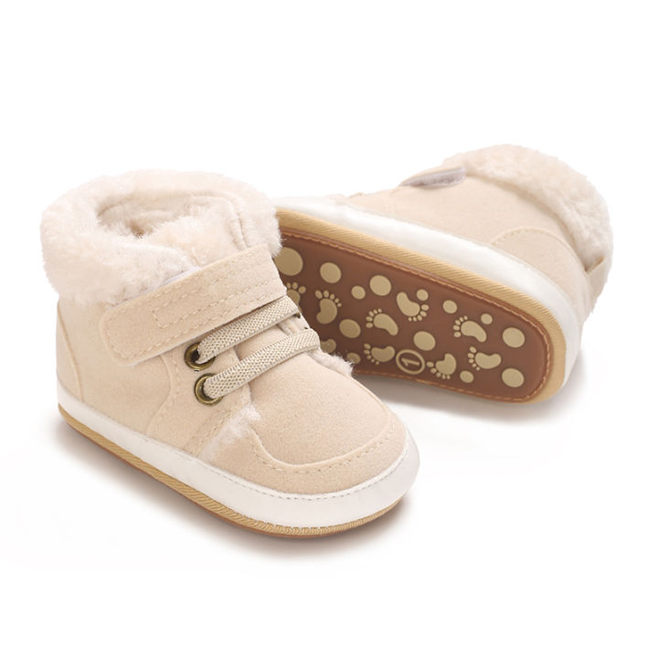 HAIZHIW%200-18M%20NEW%20Winter%20Baby%20Boys%20Girls%20High%20Tops%20Sneakers%20%20Anti-Slip%20Sole%20Fleece%20for%20Warmth%20Infant%20Newborn%20Shoes%20-%20Image%202