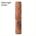 1PC Creative Treasure Map Retro Pencil Case Leather Large Capacity Roll Pencil Bag Embossed Buckle Simple Stationery Box Roll Po. 