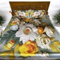Premium King Size 3D Design Bed Sheet with 2 Pillow Cover & 1 Side pillow Cover.