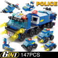 6in1 NEW Police Sports Car Fire Engineering Engine Mini Loader Truck Classic Model Building Blocks Sets Bricks Toy City. 