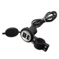 USB Charger With On-Off switch for Motorcycle . Black. 