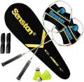 Senston - 2 Player Badminton Racket Set - Including 1 Badminton Bag/2 Rackets/2 Badminton/2 Grip. 