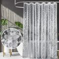 Bathroom Shower Curtain Transparent Lining Waterproof Bathtub Bathing Cover PEVA Mildew Proof Cobblestone Curtain with Hooks. 