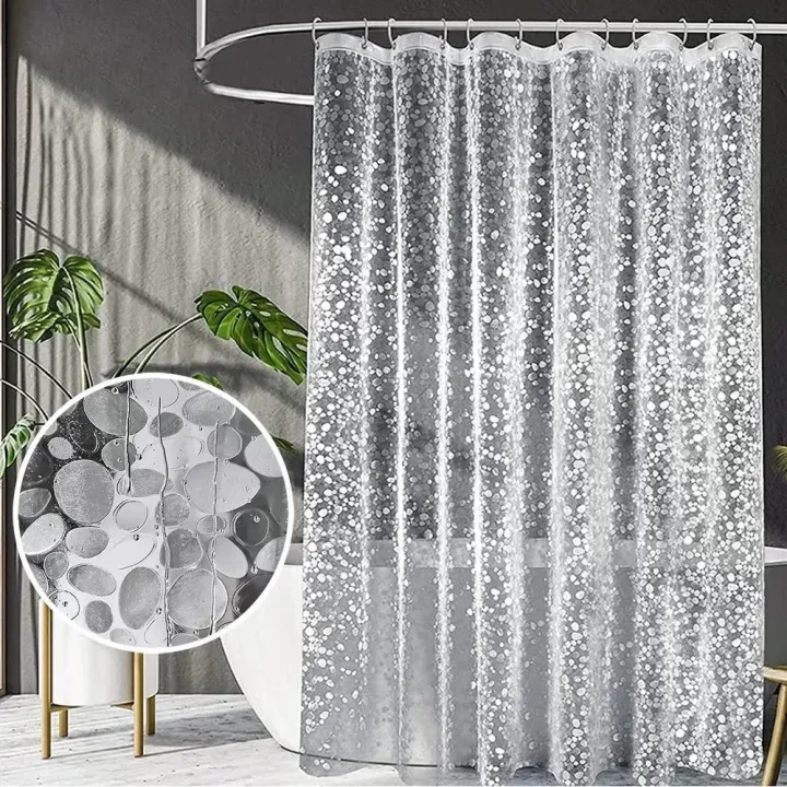 Bathroom%20Shower%20Curtain%20Transparent%20Lining%20Waterproof%20Bathtub%20Bathing%20Cover%20PEVA%20Mildew%20Proof%20Cobblestone%20Curtain%20with%20Hooks%20-%20Image%203