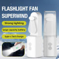 Rechargeable Pocket Fan with Torch – Foldable Wings, Flashlight & Powerful Breeze. 