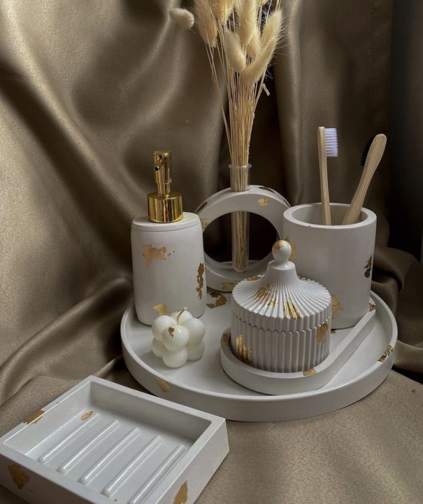 8 pcs Bathroom Set, Bathroom Set, Aesthetic Bathroom Set