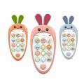 1 PCS Cartoon Radish Simulation Mobile Phone Can Bite The Baby Puzzle Early Education Music Story Learning Phone Toy. 