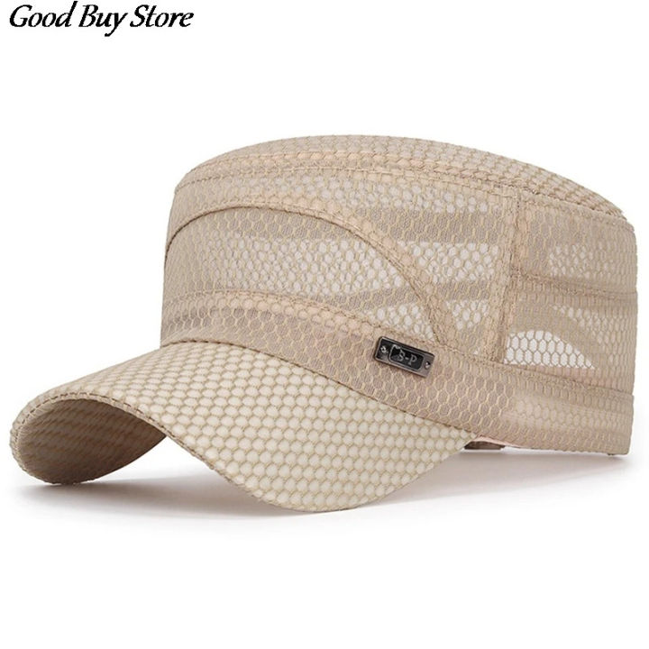 Men's%20Full%20Mesh%20Visor%20Cap%20Snapback%20Outdoor%20Training%20Caps%20Casual%20Flat%20Caps%20Summer%20Office%20Breathable%20Sun%20Hat%20Men's%20New%20Sports%20Caps%20-%20Image%204
